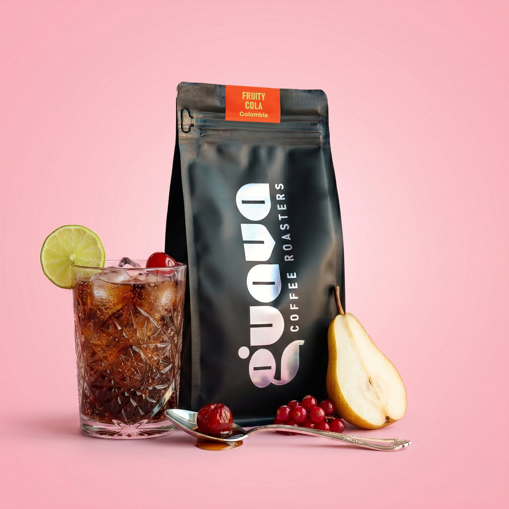 fruity cola guava coffee cu note de cola, pere 