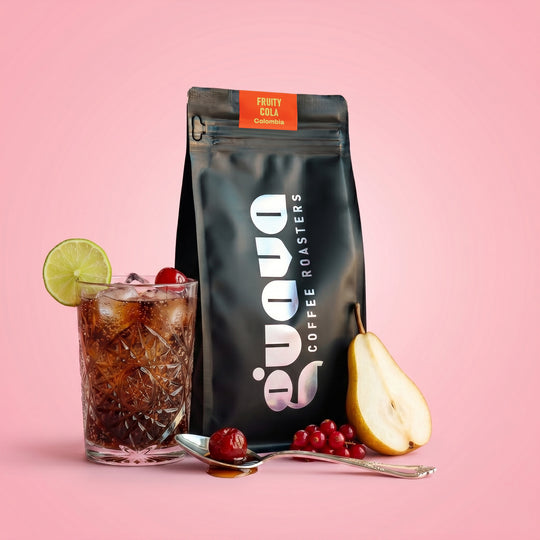 fruity cola guava coffee cu note de cola, pere 