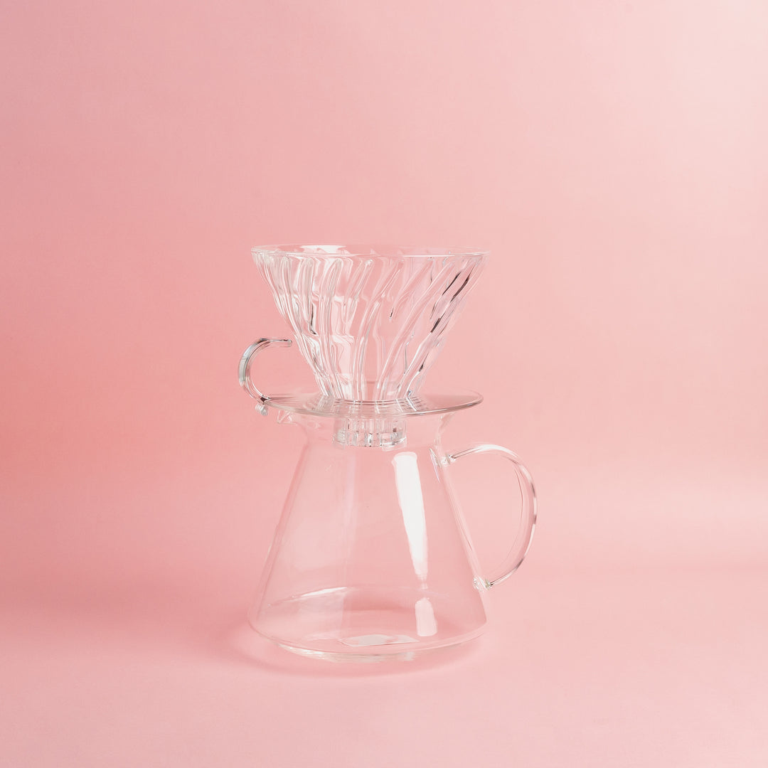 Bundle V60 - Kit V60 Hario, Sticla + 2 Origini Cafea pentru Filtru